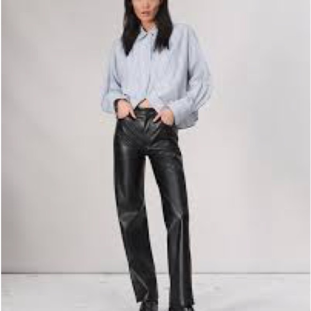 Rag & Bone Harlow Full Length Faux Leather Size 33 NWT (MSRP $328)
